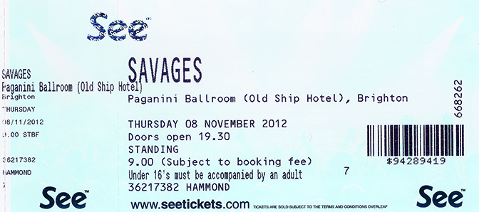 savages ticket